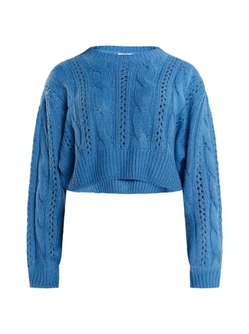 myMo Damen Strick Cropped Pullover in Himmelblau