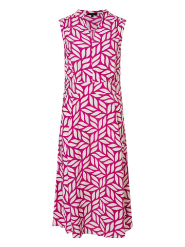 More & More Viskosekleid in graphical leaf print pink hibiscus