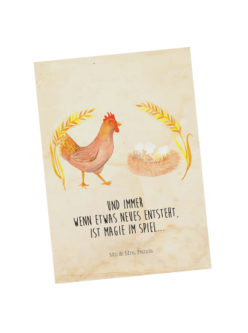 Mr. & Mrs. Panda Ansichtskarte Huhn Stolz mit Spruch in Vintage