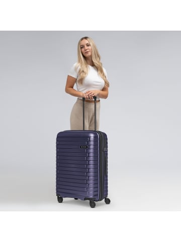 Pactastic Collection 04 THE MEDIUM + 4 Rollen Trolley M 66 cm mit Dehnfalte in purple-metallic