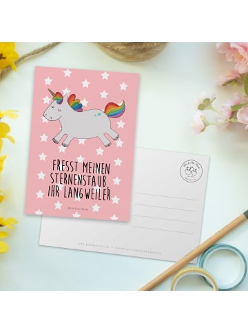 Mr. & Mrs. Panda Grußkarte Einhorn Happy mit Spruch in Rot Pastell