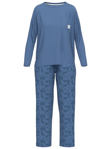 Tom Tailor Pyjama Breda in blau-mittel-Allover