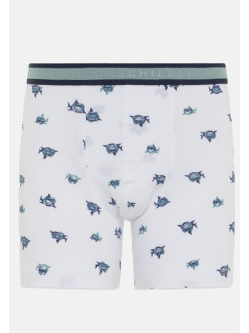 Schiesser Retro Short / Pant 95/5 Cotton in Weiß / Blau / Grün