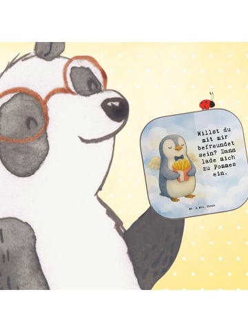 Mr. & Mrs. Panda Unterleger Pinguin Engel Pommes Design mit Spruch in Weiß