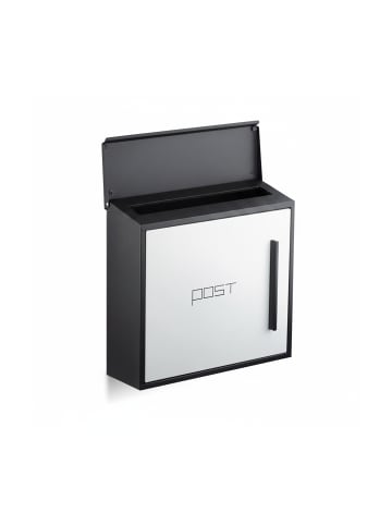 Briefkasten in Schwarz Weiß - (B)35x (H)33 x (T)12,5 cm