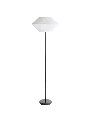 Beliani Stehleuchte MAKETSI in Weiß/Schwarz - (W) 47 x (H) 150 x (L) 47 cm