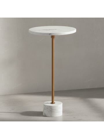 KADIMA DESIGN Beistelltisch Echter Marmor Metall 30x30x55,5 cm Anstelltisch