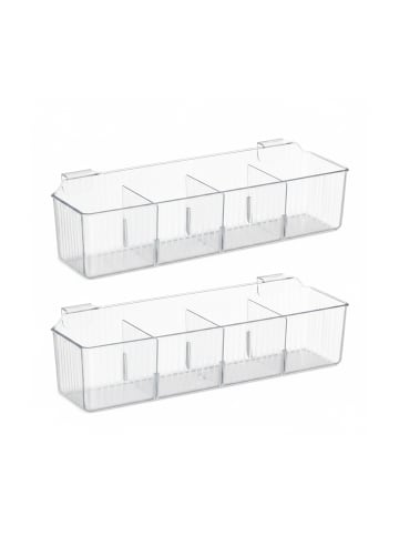 relaxdays 2 x Schranktür Organizer in Transparent - (B)38 x (H)10 x (T)12,5 cm