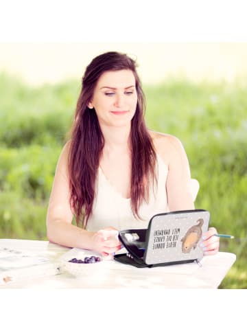 Mr. & Mrs. Panda Etui Otter Umarmen mit Spruch in Grau Pastell