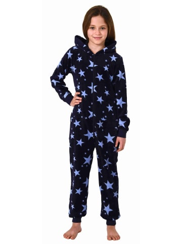 NORMANN Jumpsuit Overall Schlafanzug Pyjama langarm Sterne - 70320 in marine