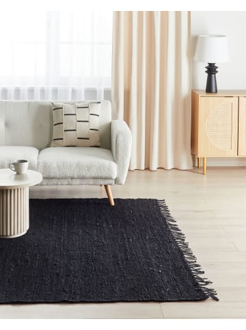Beliani Geflochtener Teppich SINANKOY in Schwarz - (W) 200 x (L) 300 cm