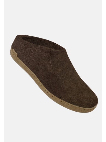 glerups Pantoffeln Kautschuksohle in Nature brown