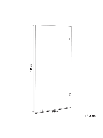 Beliani Duschwand MAHUIDA in Transparent/Schwarz - (W) 90 x (H) 195 cm