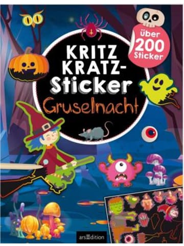 ars edition Kritzkratz-Sticker - Gruselnacht in bunt