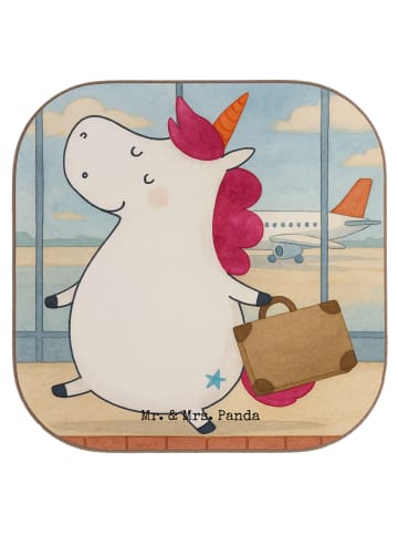Mr. & Mrs. Panda Tischuntersetzer Einhorn Koffer Design ohne Spruch in Weiß