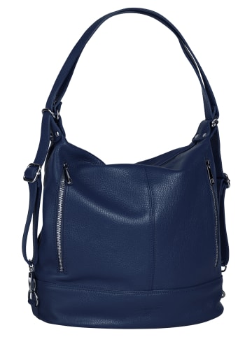 Samantha Look Rucksack echt Leder in blau