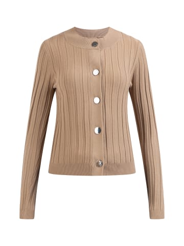 DreiMaster Damen Strickjacke Mit Knöpfen in Dunkelsand