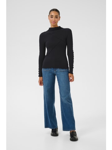 Kaffe Langarm-Bluse KAkayla in Black Deep