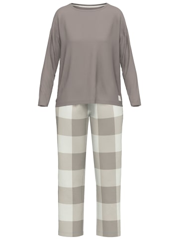 Tom Tailor Pyjama Haarlem in braun-mittel-Karo