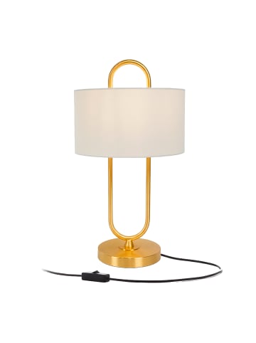 relaxdays Tischlampe in Weiß/ Gold - (H)55 x Ø 30,5 cm