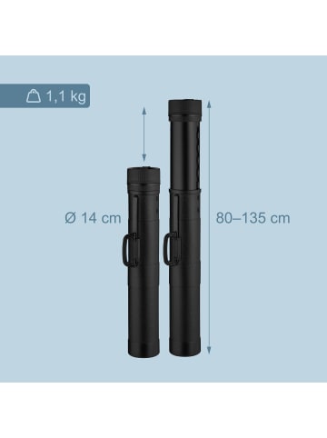 Posterrolle in Schwarz - (H)80–135 x Ø 14 cm