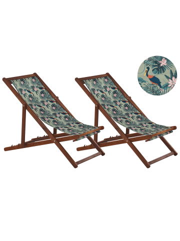 Beliani 4-tlg Gartenliege ANZIO in Bunt/Blau/Grün