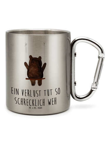 Mr. & Mrs. Panda Tasse Bär Schaukel mit Spruch in Silber