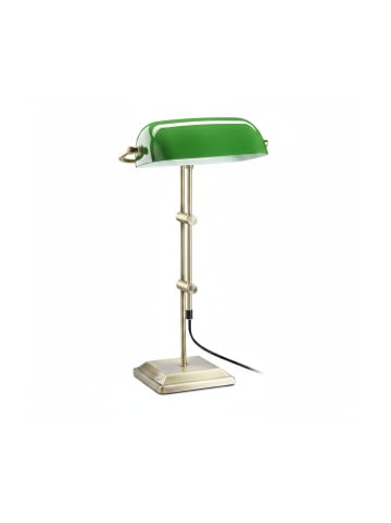 relaxdays Bankerlampe in Grün/Bronze - (H)52 cm