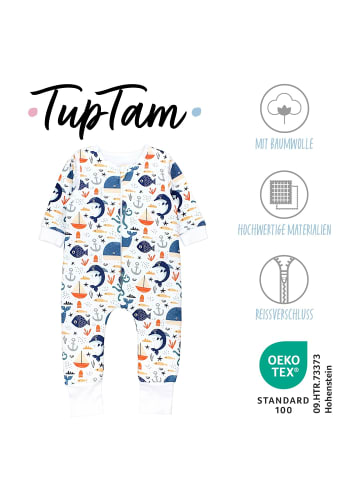 TupTam Babyschlafsäcke mit Beinen und Ärmel in blau/weiß
