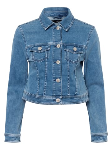 Zero  Jeansjacke mit Glitzerknöpfen in Light Blue Denim