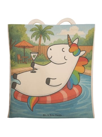 Mr. & Mrs. Panda Tote Bag Einhorn Blümchentail Design ohne Spruch in Weiß