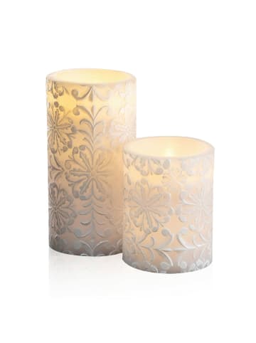 Pauleen Wachskerze Little Lilac Candle in Weiß/Lila/Ornamente -H:100/150mm