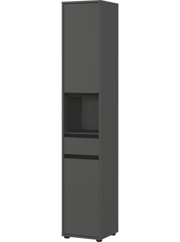 KADIMA DESIGN Hochschrank HAMBURG Soft-Close Badschrank schmal Badregal in Graphit