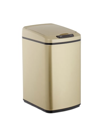 relaxdays Sensor Mülleimer in Gold - 12 l