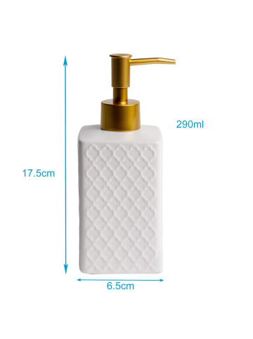 Intirilife Seifenspender Keramik mit Orientalischem Muster 290ml in Weiß