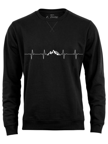 Cotton Prime® Sweatshirt Berge Pulsschlag Berge in Schwarz