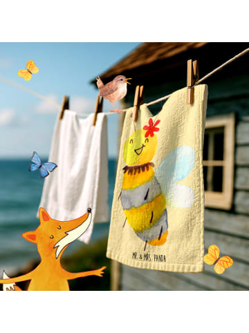 Mr. & Mrs. Panda Gästetuch Biene Blume ohne Spruch in Gelb Pastell