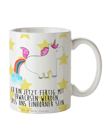 Mr. & Mrs. Panda Becher Einhorn Pupsen mit Spruch in Weiß