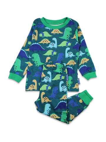 Toby Tiger Schlafanzug mit Dinosaurier Print in grün