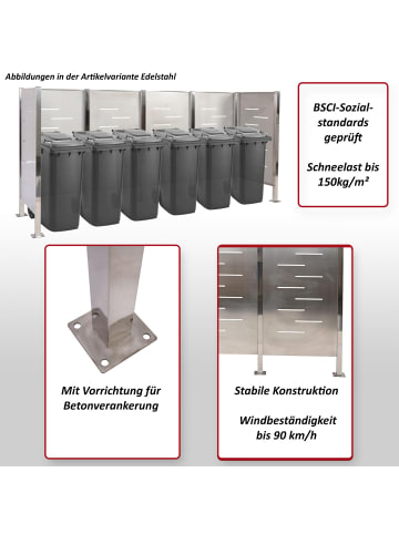 MCW Mülltonnen-Zaun J55, Edelstahl