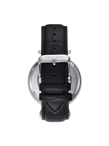 Heritor Lincoln Skelettuhr mit Lederarmband und Mondphasenanzeige in Black