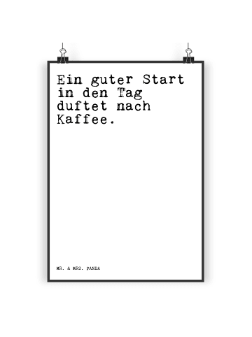 Mr. & Mrs. Panda Bild Ein guter Start in... mit Spruch in Weiß