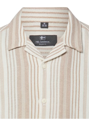 Nils Sundström Hemd in ecru taupe - 0003