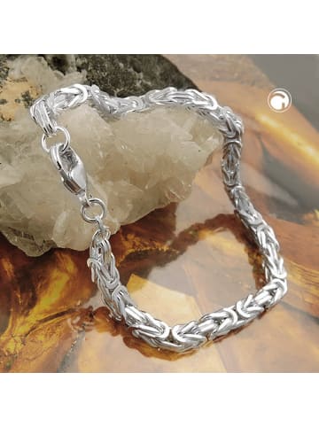 Gallay Armband 4mm Königskette vierkant glänzend Silber 925 19cm in silber