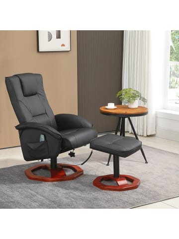 HOMCOM Massagesessel-73L x 83B x 106H cm-Schwarz+Braun