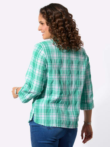 WITT WEIDEN Karobluse in smaragd-weiß-kariert