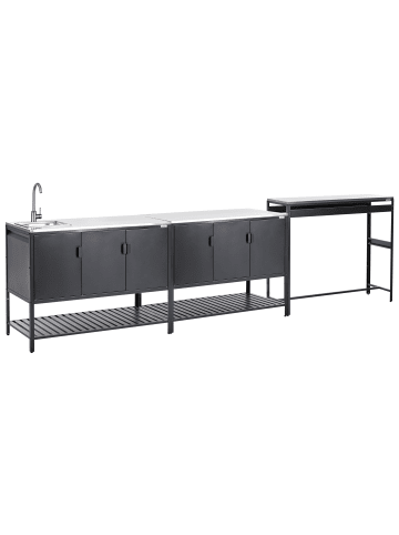 Beliani 1er-Set Gartenküche MAENZA in Schwarz