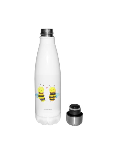 Mr. & Mrs. Panda Isolierflasche Biene Verliebt ohne Spruch in Weiß