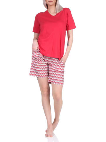 NORMANN Shorty Pyjama kurz und gemusterten Shorts strahlenden - 79798 in rot