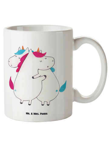 Mr. & Mrs. Panda Pott Einhörner Umarmen ohne Spruch in Weiß